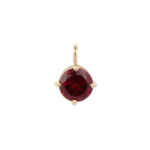 14K Solid Gold Garnet Dainty Pendant