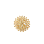 14K 純金彩虹月光石向日葵戒指