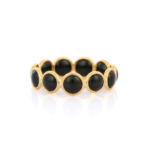 18K Solid Gold Black Onyx Eternity Band