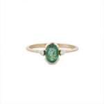 18K Solid Gold Emerald Ring