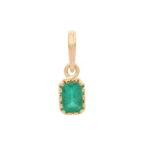 14K Solid Gold Emerald Pendant