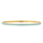 14K Solid Gold Turquoise Enamel Gold Bangle