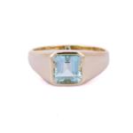 18K Solid Gold Aquamarine Ring