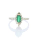 18K Solid Gold Emerald Ring