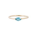 18k Solid Marquise Cut Blue Topaz Ring