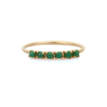 14K Solid Gold Emerald Half Eternity Band