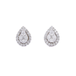 18k Solid White Gold Solitaire Natural Diamond Studs