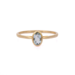 18K Solid Gold Aquamarine Ring