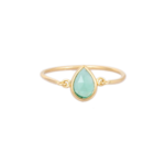 18K Solid Gold Emerald Ring