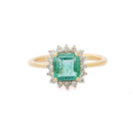 18K Solid Gold Emerald Ring