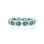 18K Solid Gold Emerald Eternity Band