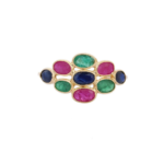 14K Solid Gold ERS Multi Gemstone Ring