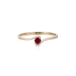 14K Solid Gold Ruby Minimalist Ring