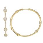 14K Gold Moissanite Diamond In And Out Hoop Earrings