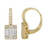 14K金莫桑石鑽石幻覺吊墜耳環