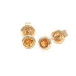 18k Solid Gold Bezel Birthstone Stud Earring - Image 20