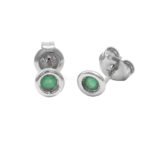18k Solid Gold Bezel Birthstone Stud Earring - Image 18