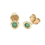 18k Solid Gold Bezel Birthstone Stud Earring - Image 7