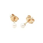 18k Solid Gold Bezel Birthstone Stud Earring - Image 25
