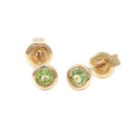 18k Solid Gold Bezel Birthstone Stud Earring - Image 6