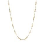 14K Solid Gold Multi Mother of Pearl Rectangle Necklace