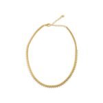 18k Gold  Square Prong Diamond Necklace