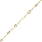 14K 純金鑽石多顆邪眼吊墜手鍊