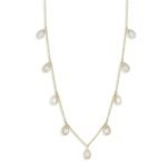 14K金實驗室培育鑽石多顆梨形吊墜項鍊