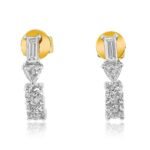 14K Gold Multi Shape Moissanite Diamond Earring - Image 4