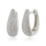 14K Gold Pave Lab Grown Diamond Hoop Earrings - Image 2