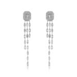 14K金莫桑石鑽石八角形耳墜