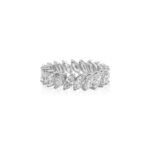 14K金鑽石多顆欖尖形實驗室培育戒指