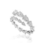 14K金鑽石漸變梨形環繞實驗室培育戒指