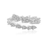 14K Gold  Diamond Graduated Pear Wrap Lab Grown Ring - Image 3