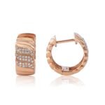 14K Gold Lab Grown Diamond Croissant Hoop Earring - Image 3