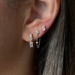 14K Gold Multi Shape Moissanite Diamond Earring - Image 2