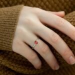 18K Solid Gold Birthstone Stone Ring