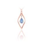18k Solid Gold Minimalist Teardrop Necklace - Image 3