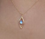 18k Solid Gold Minimalist Teardrop Necklace - Image 6