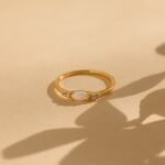 The Karat Store Opal And Diamond Ring | Dainty Crystal Ring | Minimalist Thin Ring | Engagement Ring | Anniversary Gift - Image 6