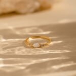 The Karat Store Opal And Diamond Ring | Dainty Crystal Ring | Minimalist Thin Ring | Engagement Ring | Anniversary Gift - Image 8