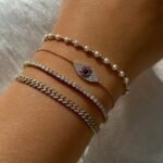 18k Solid Gold and Pearl Beaded Bracelet - Image 2