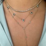 14K金鑲邊祖母綠套索項鍊