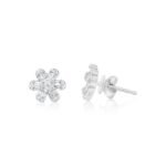 14K Gold Illusion Lab-Grown Diamond Flower Earring