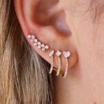 18k Gold Natural Diamond Multi Shape Cage Earring - Image 2