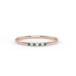 18K Solid Gold Emerald Wedding Ring - Image 2