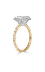 Cluster Emerald Cut Moissanite Engagement Ring 14k Gold Ring - Image 2