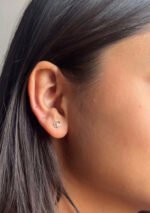 14K gold Diamond earrings, Diamond Studs for women, gold earrings - Image 2