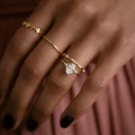 14k Solid Gold Oval Cut Moissanite Diamond Ring - Image 9