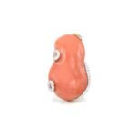 18K Solid Gold Coral Ring